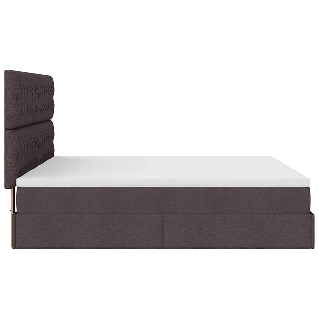 Ottoman bed met matrassen 160x200cm stof donkerbruin is nu te koop bij PeponiXL, paradijselijk wonen!