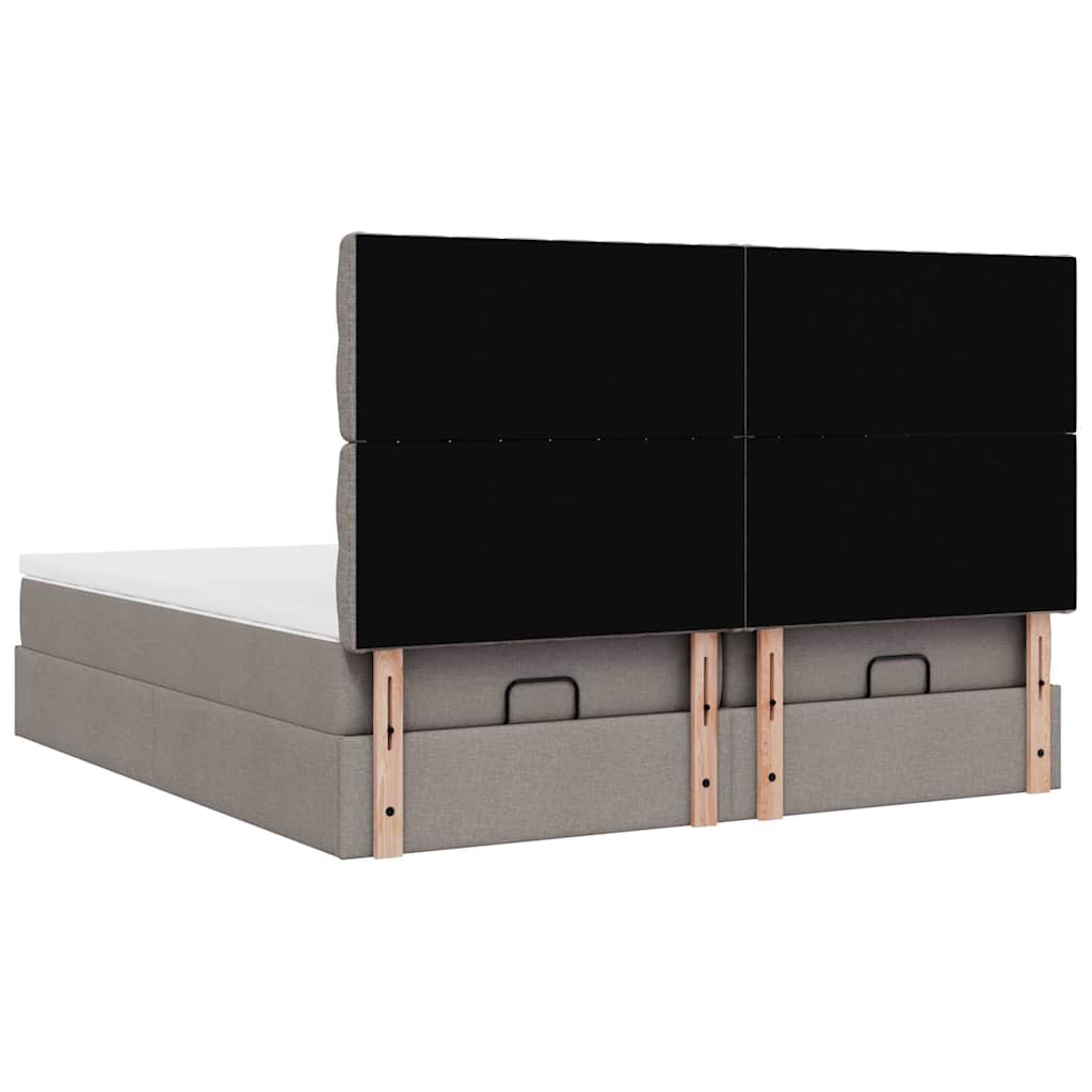 Ottoman bed met matrassen 160x200cm stof taupe is nu te koop bij PeponiXL, paradijselijk wonen!