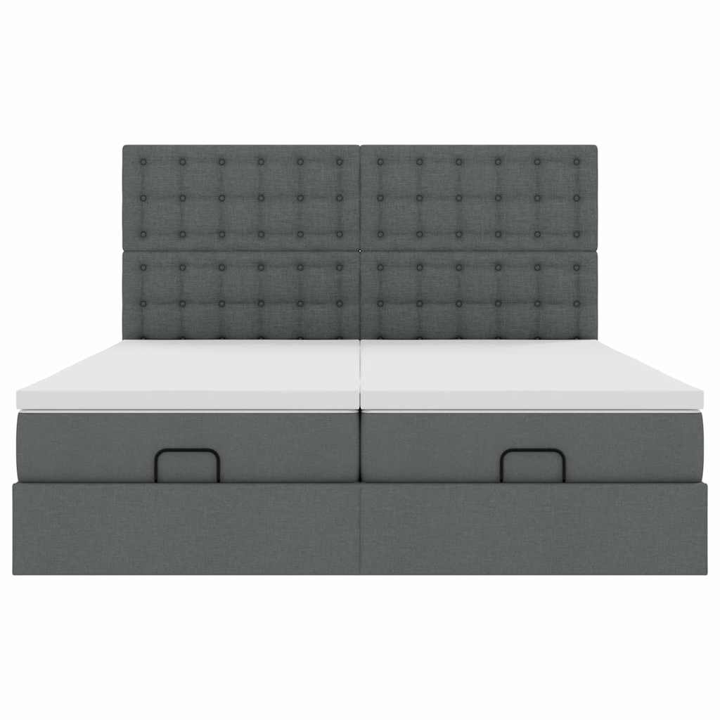 Ottoman bed met matrassen 160x200cm stof donkergrijs is nu te koop bij PeponiXL, paradijselijk wonen!