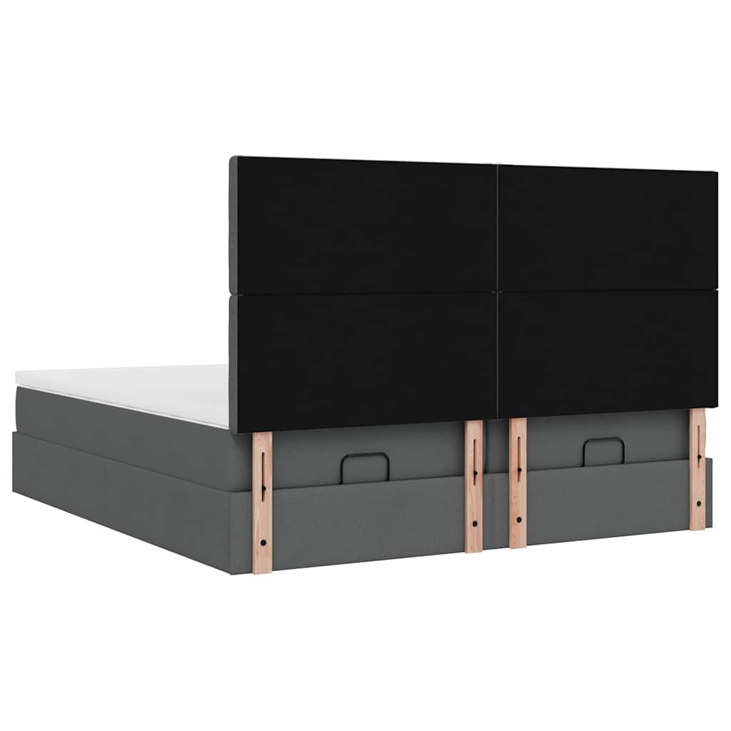 Ottoman bed met matrassen 160x200cm stof donkergrijs is nu te koop bij PeponiXL, paradijselijk wonen!