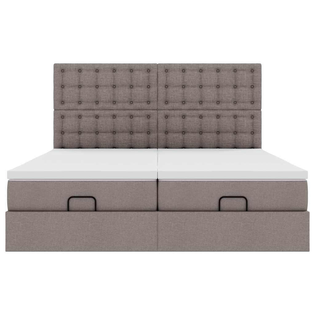 Ottoman bed met matrassen 160x200cm stof taupe is nu te koop bij PeponiXL, paradijselijk wonen!