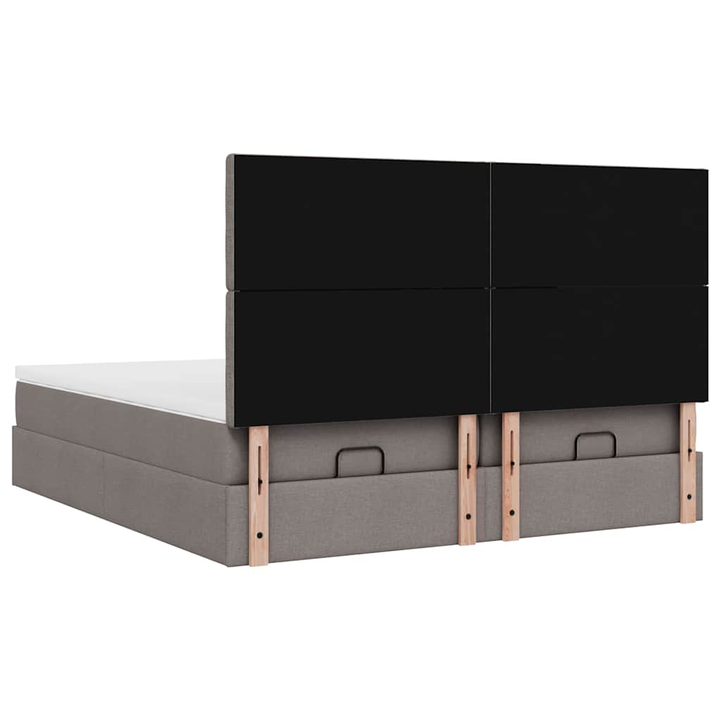 Ottoman bed met matrassen 160x200cm stof taupe is nu te koop bij PeponiXL, paradijselijk wonen!