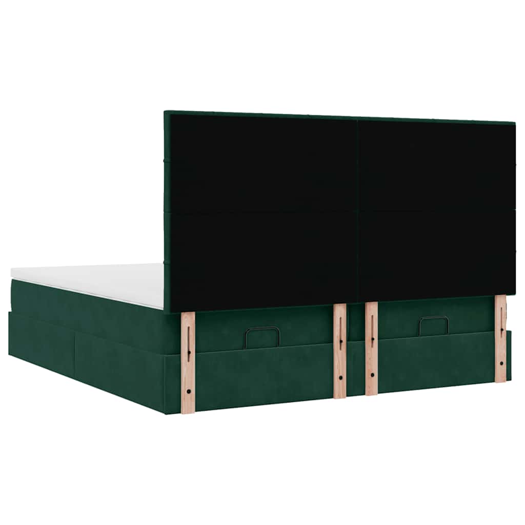 Ottoman bed met matrassen 180x200cm fluweel donkergroen is nu te koop bij PeponiXL, paradijselijk wonen!