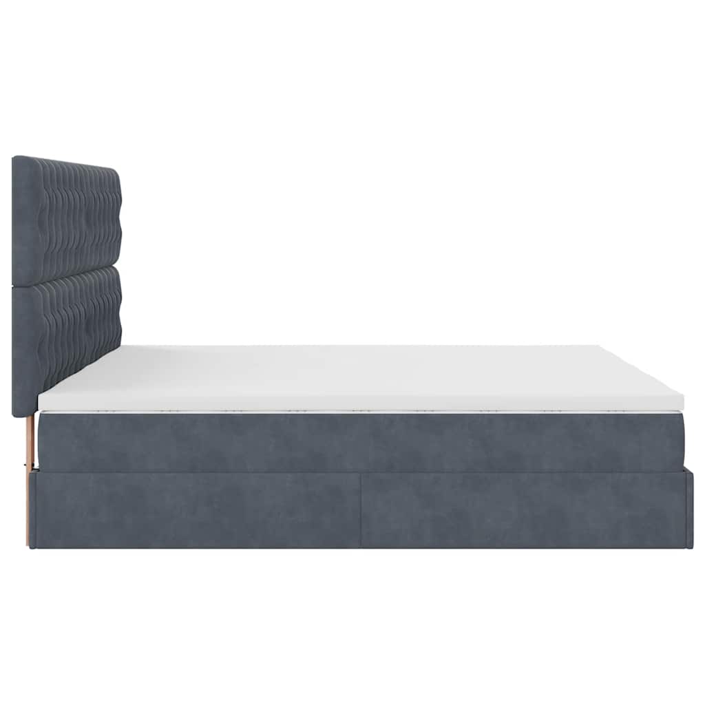 Ottoman bed met matrassen 160x200cm fluweel donkergrijs is nu te koop bij PeponiXL, paradijselijk wonen!