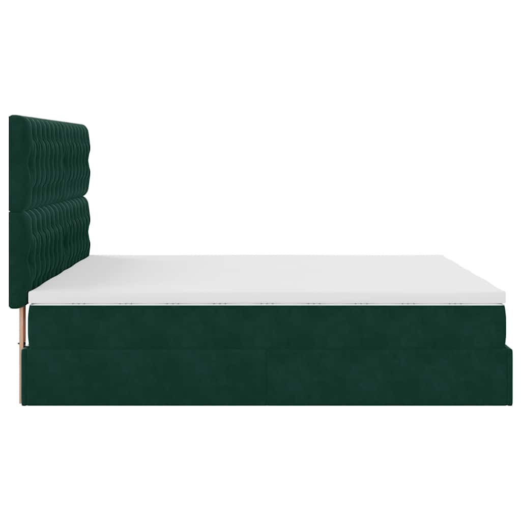 Ottoman bed met matrassen 180x200cm fluweel donkergroen is nu te koop bij PeponiXL, paradijselijk wonen!