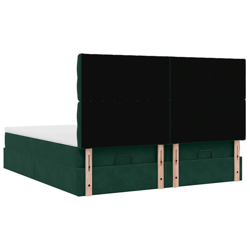 Ottoman bed met matrassen 180x200cm fluweel donkergroen is nu te koop bij PeponiXL, paradijselijk wonen!