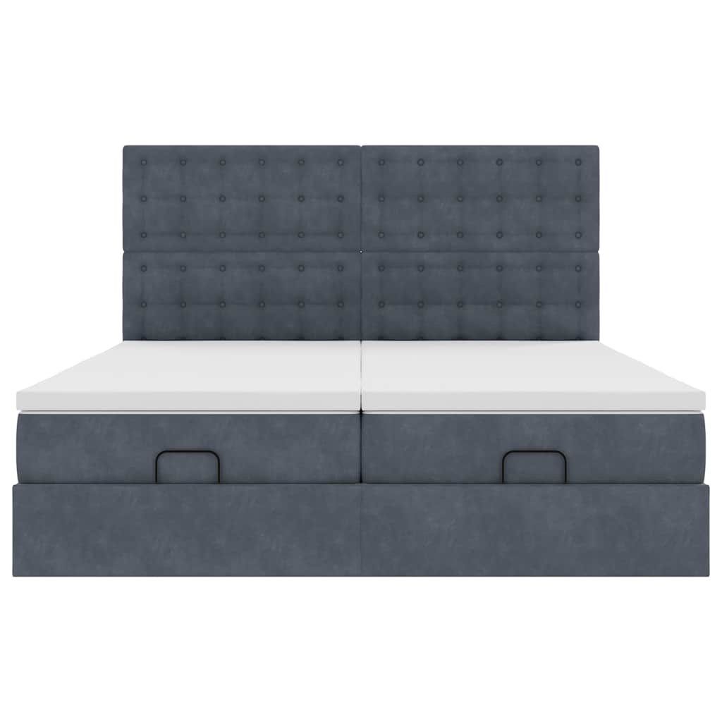 Ottoman bed met matrassen 160x200cm fluweel donkergrijs is nu te koop bij PeponiXL, paradijselijk wonen!