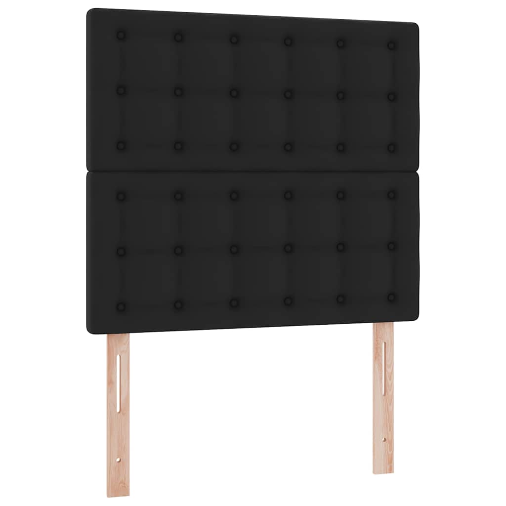 Ottoman bed met matras en LED's 80x200cm kunstleer zwart is nu te koop bij PeponiXL, paradijselijk wonen!