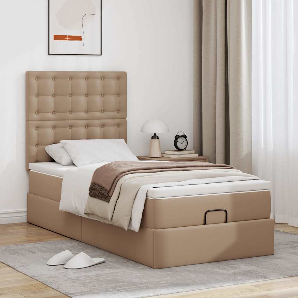 Ottoman bed met matras en LED's 90x200cm kunstleer