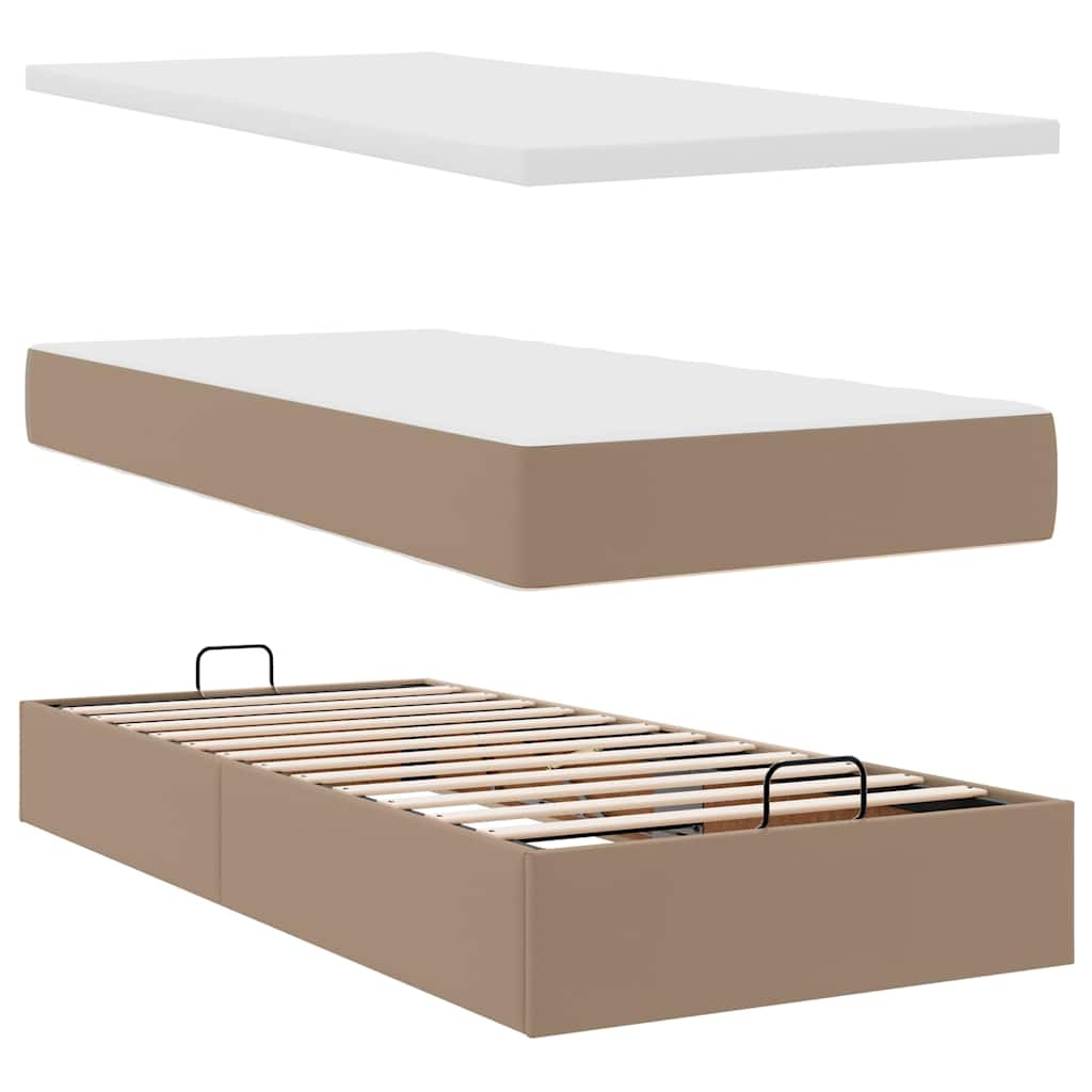 Ottoman bed met matras en LED's 90x200cm kunstleer
