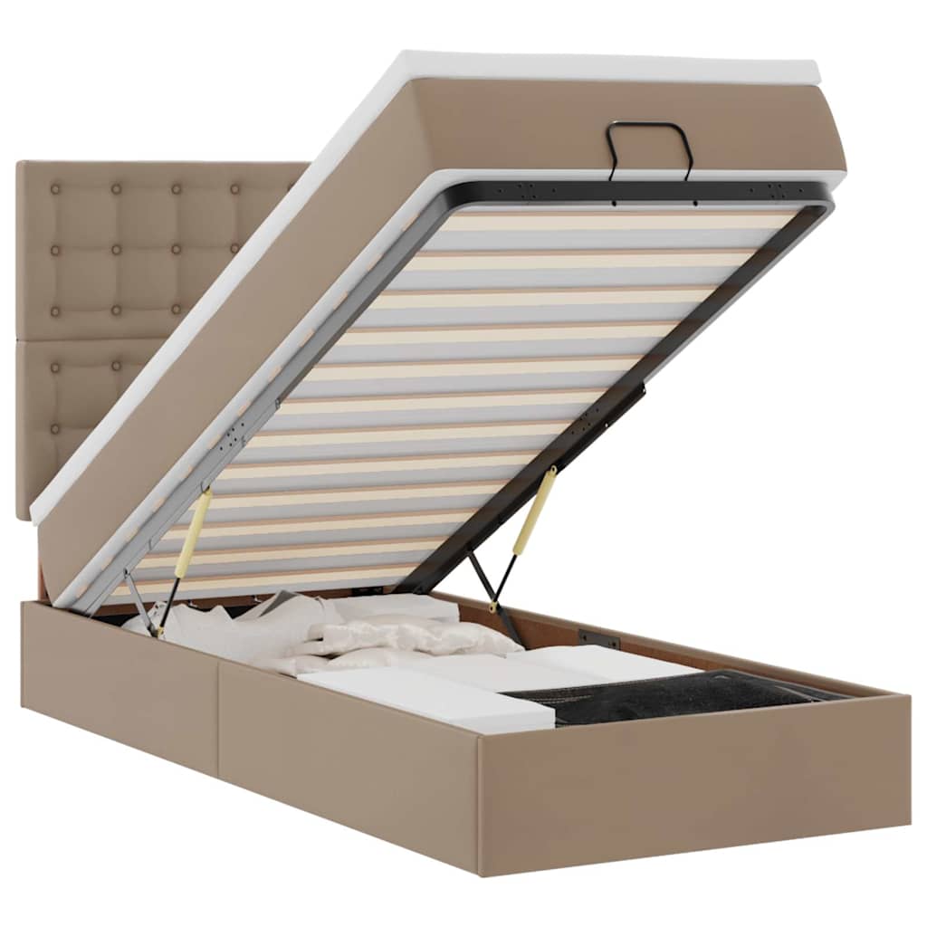 Ottoman bed met matras en LED's 100x200cm kunstleer