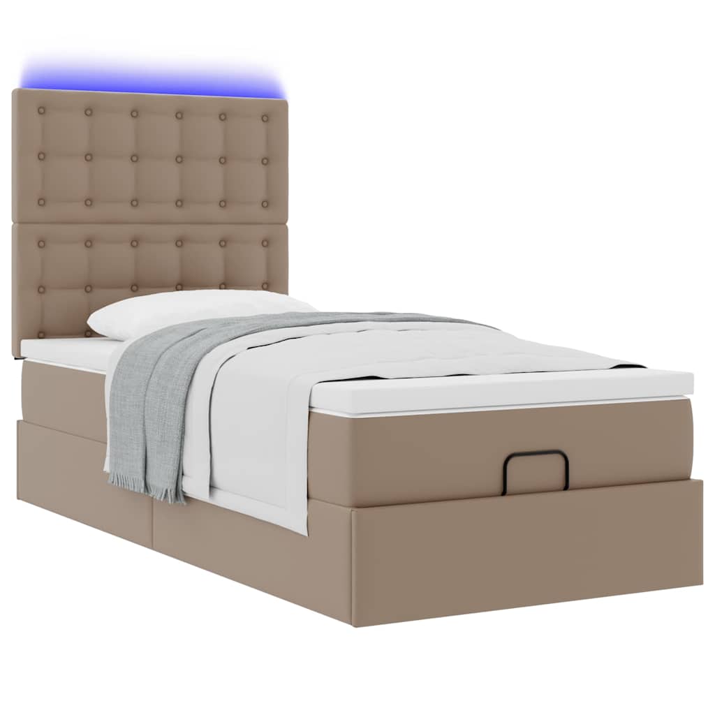 Ottoman bed met matras en LED's 100x200cm kunstleer