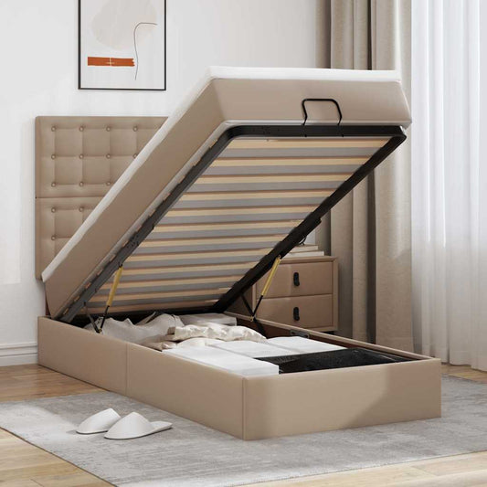 Ottoman bed met matras en LED's 100x200cm kunstleer is nu te koop bij PeponiXL, paradijselijk wonen!