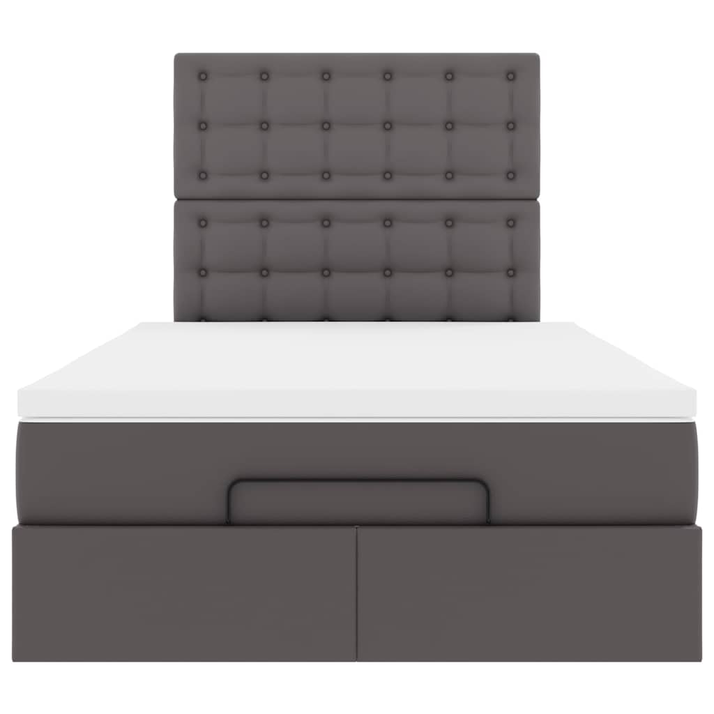 Ottoman bed met matras en LED's 120x190 cm kunstleer grijs