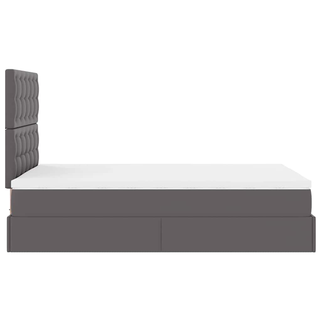 Ottoman bed met matras en LED's 120x190 cm kunstleer grijs