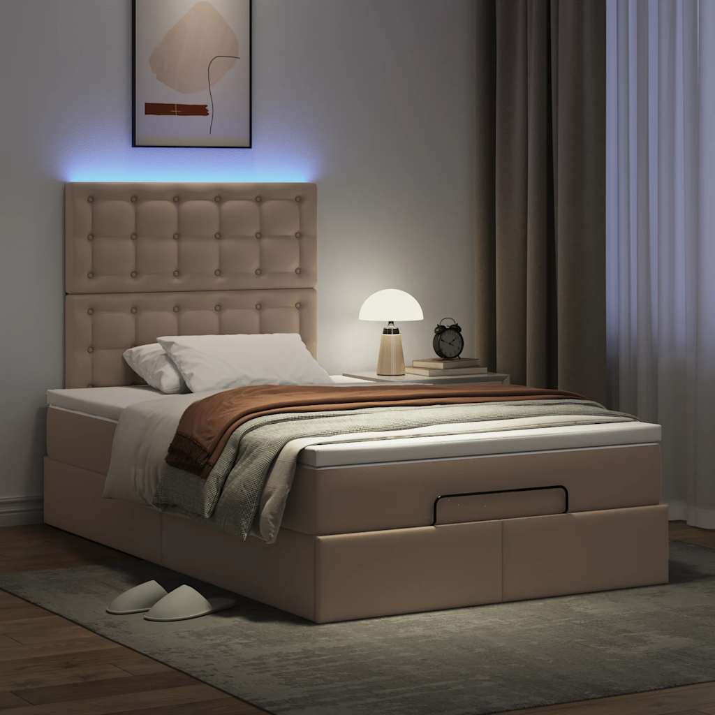 Ottoman bed met matras en LED's 120x190 cm kunstleer is nu te koop bij PeponiXL, paradijselijk wonen!