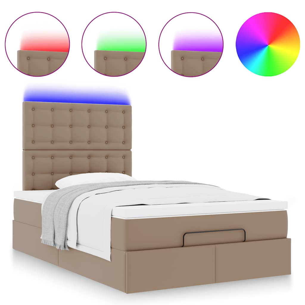 Ottoman bed met matras en LED's 120x190 cm kunstleer is nu te koop bij PeponiXL, paradijselijk wonen!