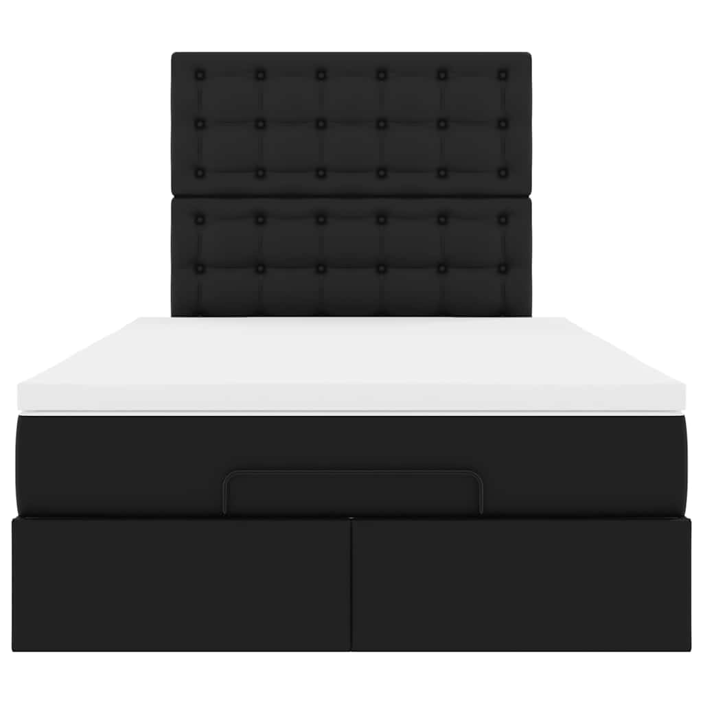 Ottoman bed met matras en LED's 120x200cm kunstleer zwart is nu te koop bij PeponiXL, paradijselijk wonen!