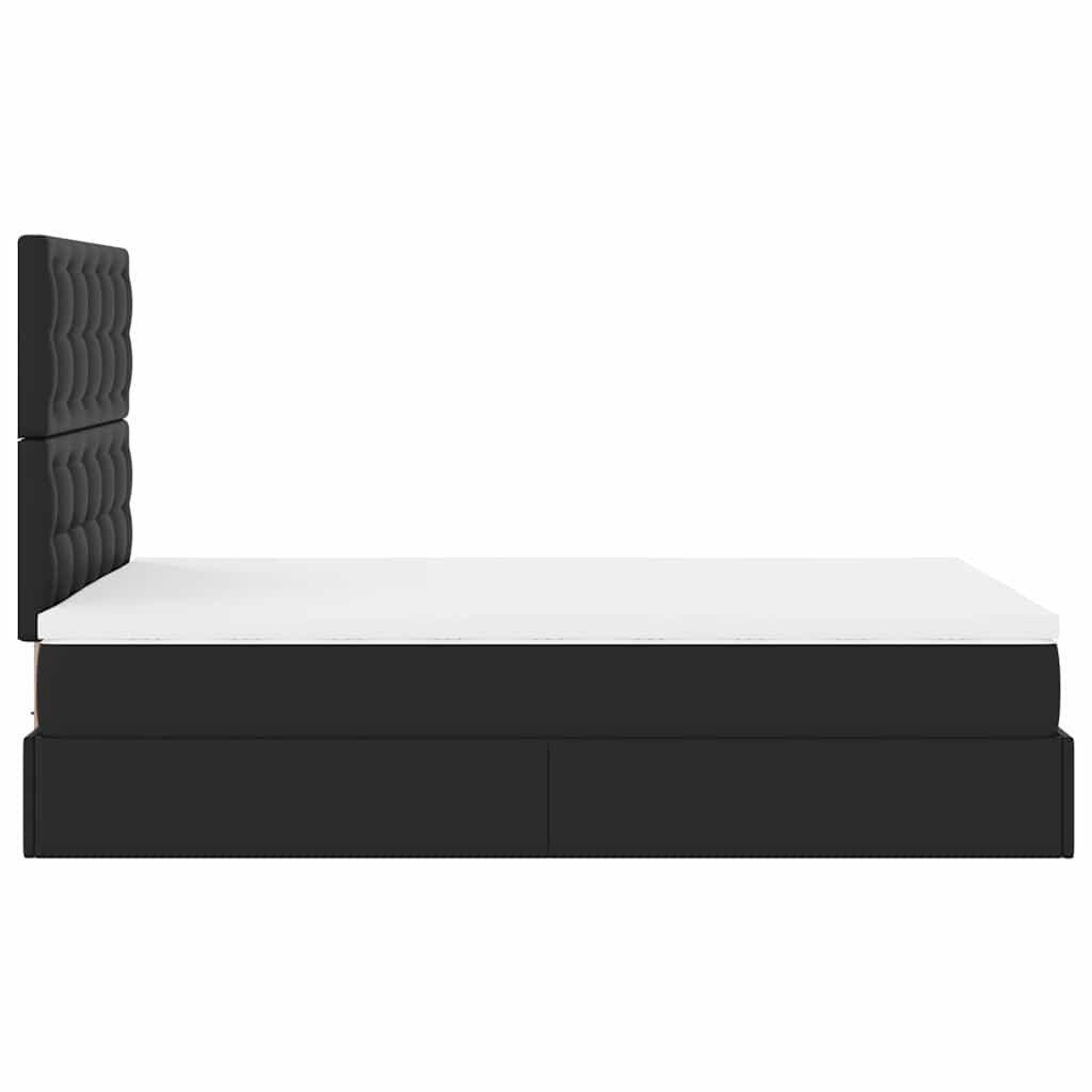 Ottoman bed met matras en LED's 120x200cm kunstleer zwart is nu te koop bij PeponiXL, paradijselijk wonen!