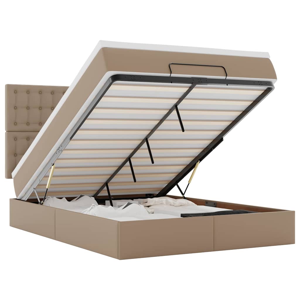 Ottoman bed met matras en LED's 140x190cm kunstleer
