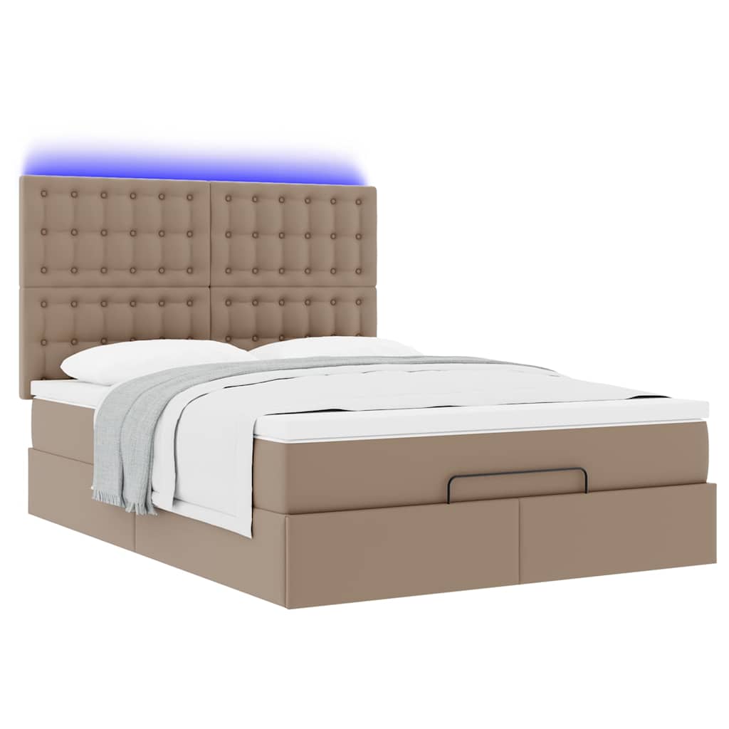 Ottoman bed met matras en LED's 140x190cm kunstleer