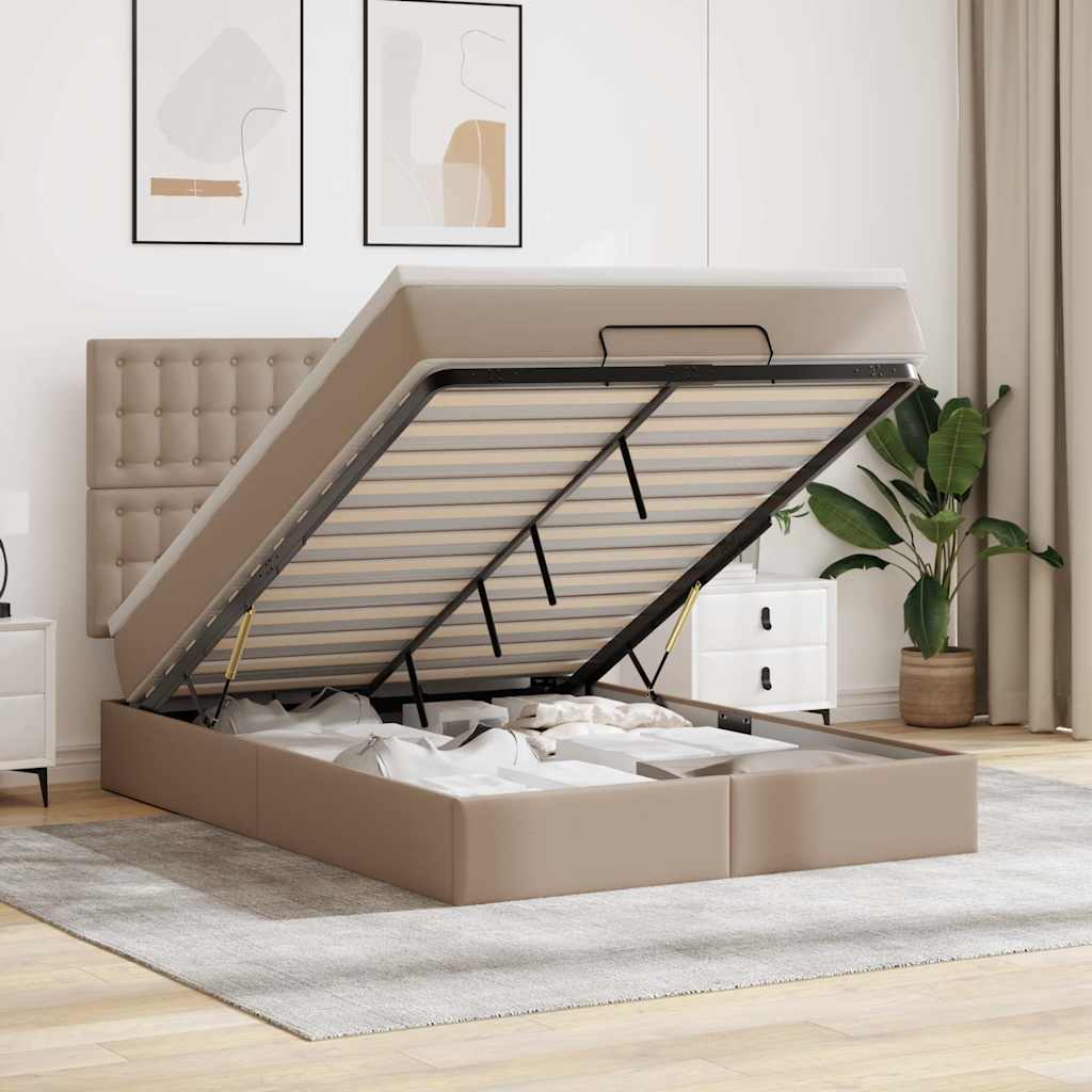 Ottoman bed met matras en LED's 140x190cm kunstleer