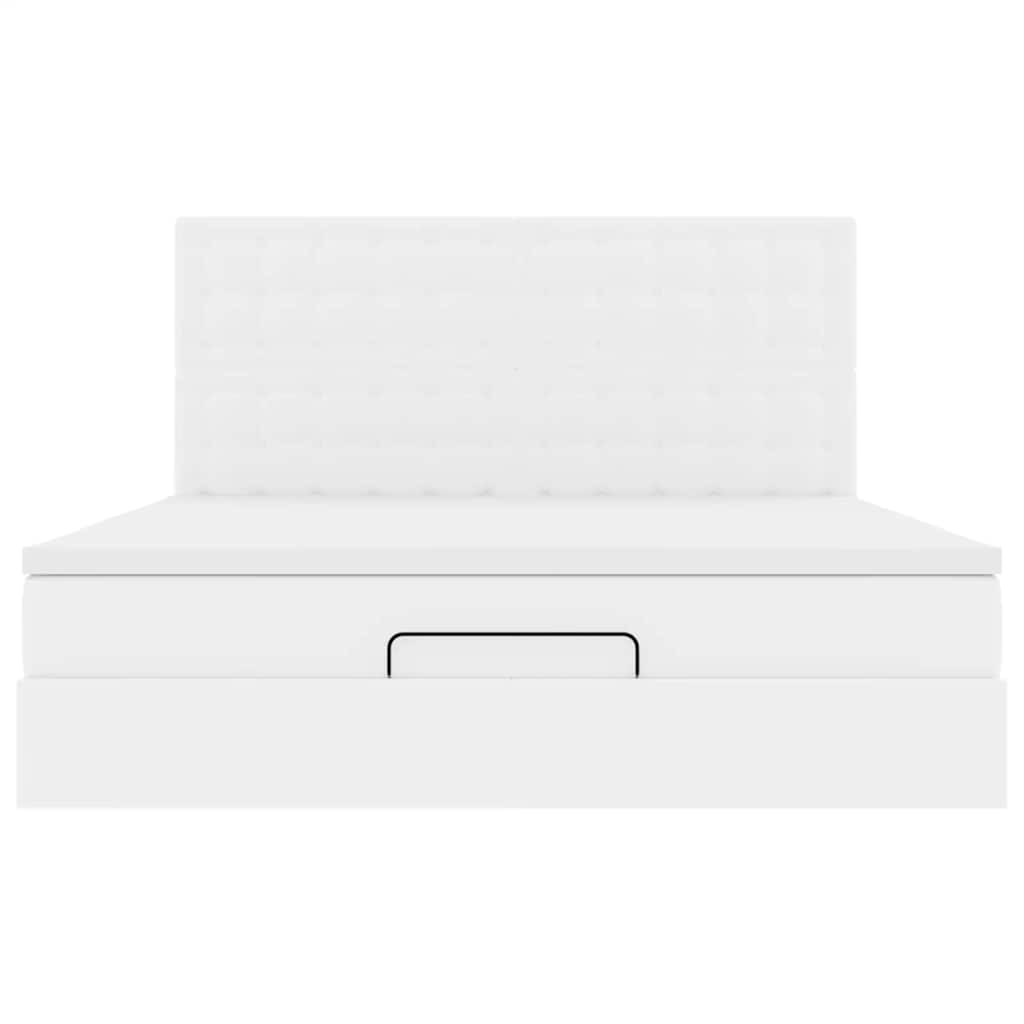 Ottoman bed met matras en LED's 180x200cm kunstleer wit is nu te koop bij PeponiXL, paradijselijk wonen!