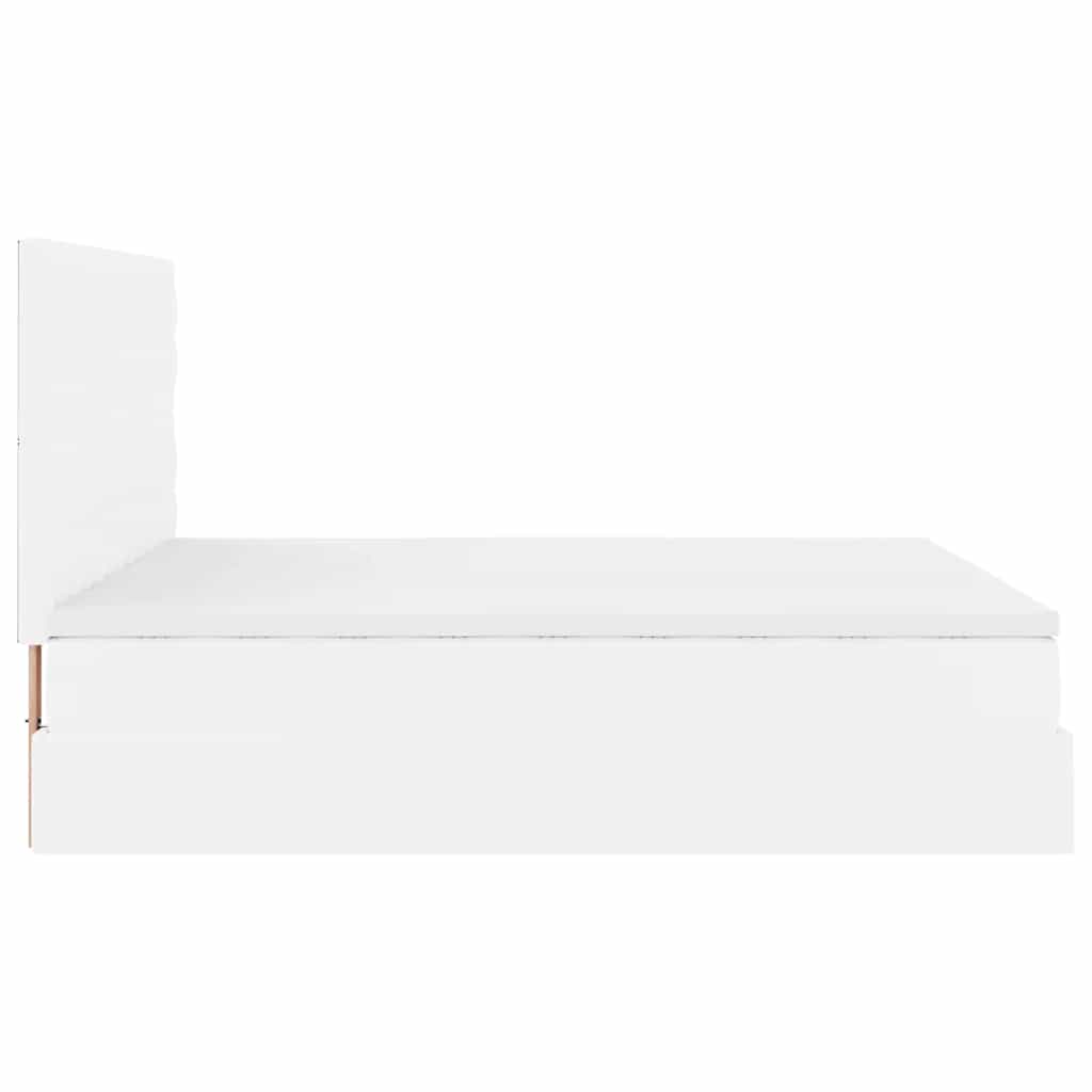 Ottoman bed met matras en LED's 180x200cm kunstleer wit is nu te koop bij PeponiXL, paradijselijk wonen!