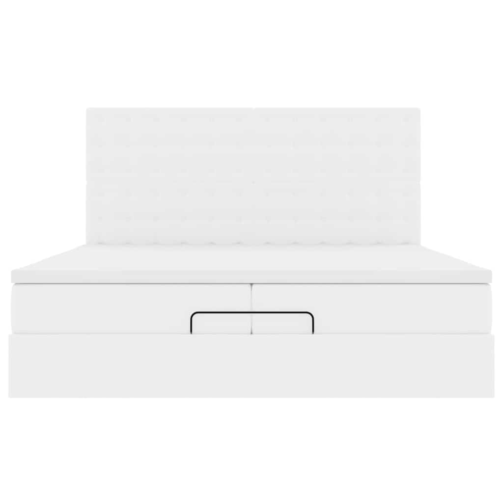 Ottoman bed met matrassen en LED's 200x200cm kunstleer wit is nu te koop bij PeponiXL, paradijselijk wonen!
