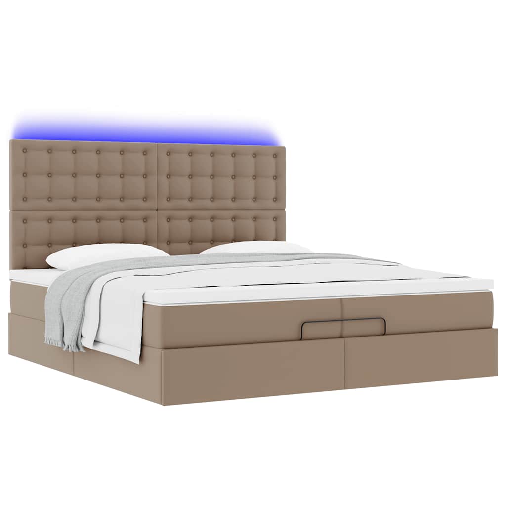 Ottoman bed met matrassen en LED's 200x200cm kunstleer is nu te koop bij PeponiXL, paradijselijk wonen!