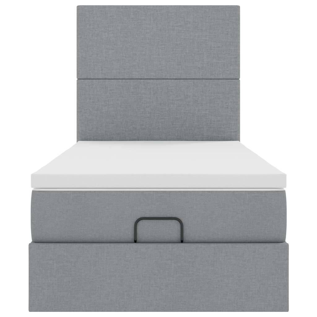 Bed poef met matras en LED's stof 80x200 cm lichtgrijs is nu te koop bij PeponiXL, paradijselijk wonen!