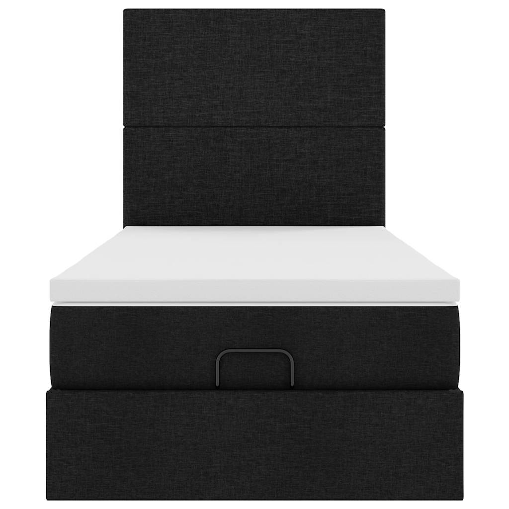Bed poef met matras en LED's 80x200 cm stof zwart is nu te koop bij PeponiXL, paradijselijk wonen!