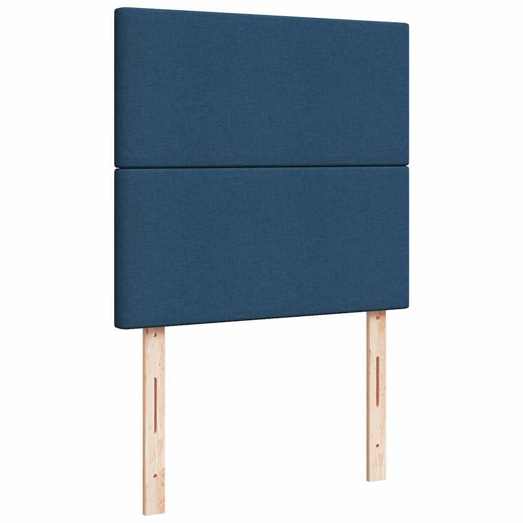 Ottoman bed met matras en LED's 90x190cm stof blauw is nu te koop bij PeponiXL, paradijselijk wonen!