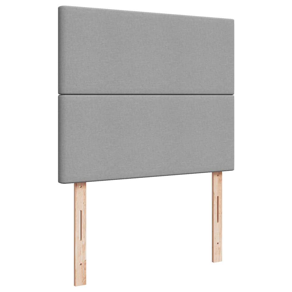 Ottoman bed met matras en LED's 120x190 cm stof lichtgrijs is nu te koop bij PeponiXL, paradijselijk wonen!