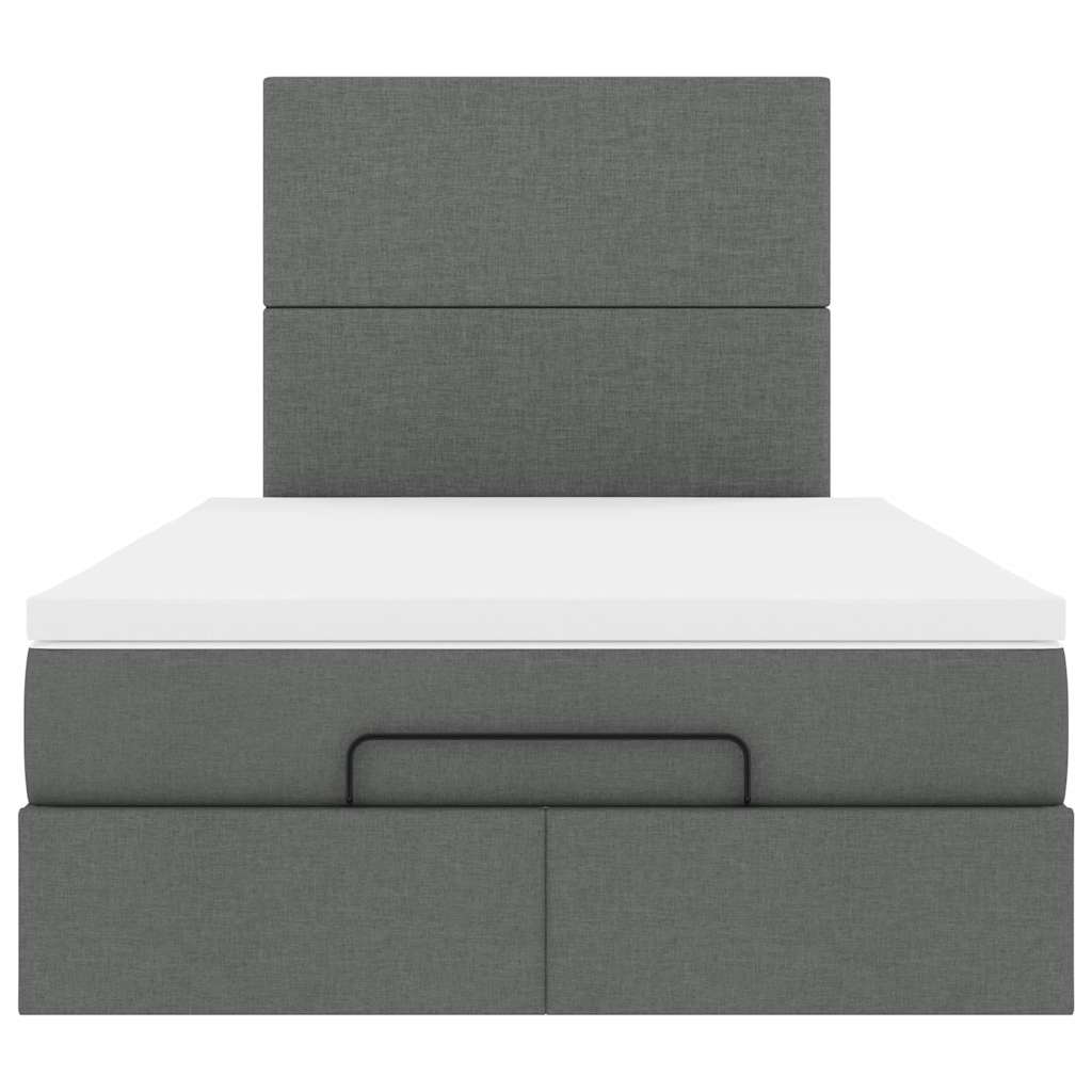 Ottoman bed met matras en LED's 120x190 cm stof donkergrijs is nu te koop bij PeponiXL, paradijselijk wonen!