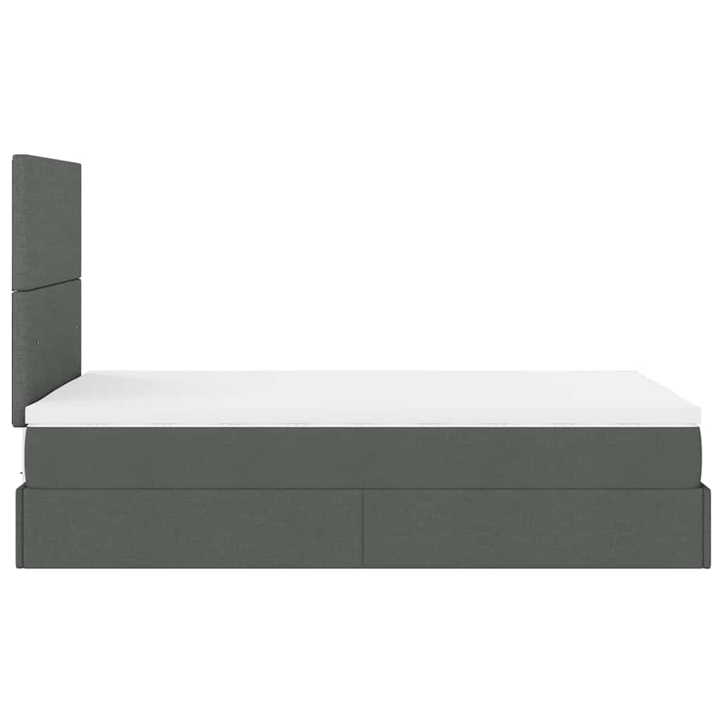 Ottoman bed met matras en LED's 120x190 cm stof donkergrijs is nu te koop bij PeponiXL, paradijselijk wonen!