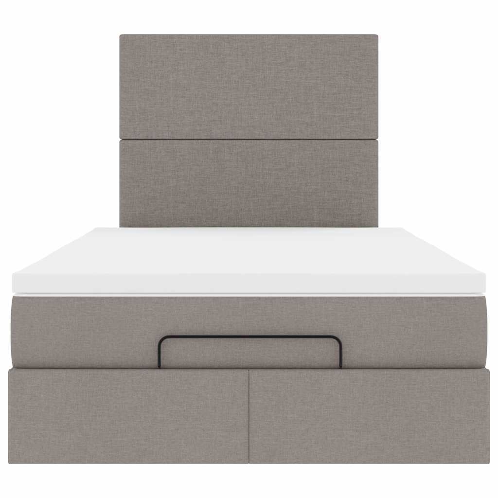 Ottoman bed met matras en LED's 120x190 cm stof taupe is nu te koop bij PeponiXL, paradijselijk wonen!