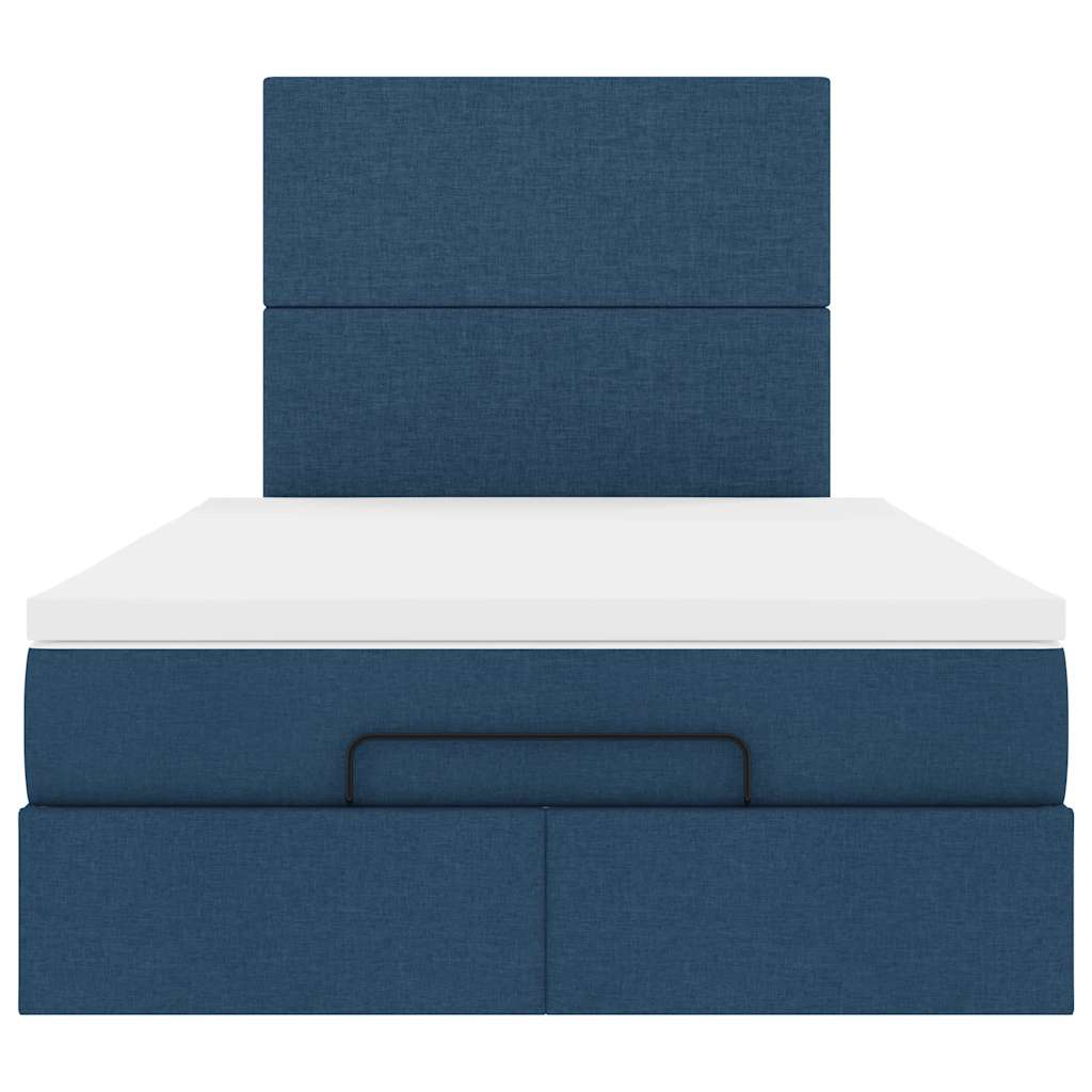 Ottoman bed met matras en LED's 120x190 cm stof blauw is nu te koop bij PeponiXL, paradijselijk wonen!