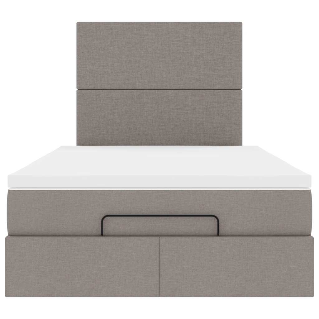 Ottoman bed met matras en LED's 120x200cm stof taupe is nu te koop bij PeponiXL, paradijselijk wonen!