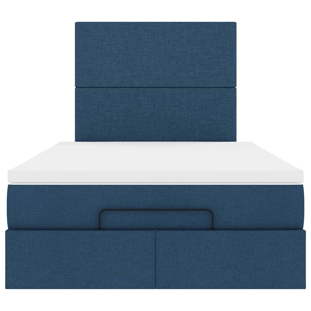 Ottoman bed met matras en LED's 120x200cm stof blauw is nu te koop bij PeponiXL, paradijselijk wonen!