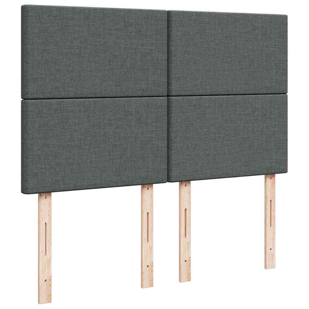 Ottoman bed met matras en LED's 140x190cm stof donkergrijs is nu te koop bij PeponiXL, paradijselijk wonen!
