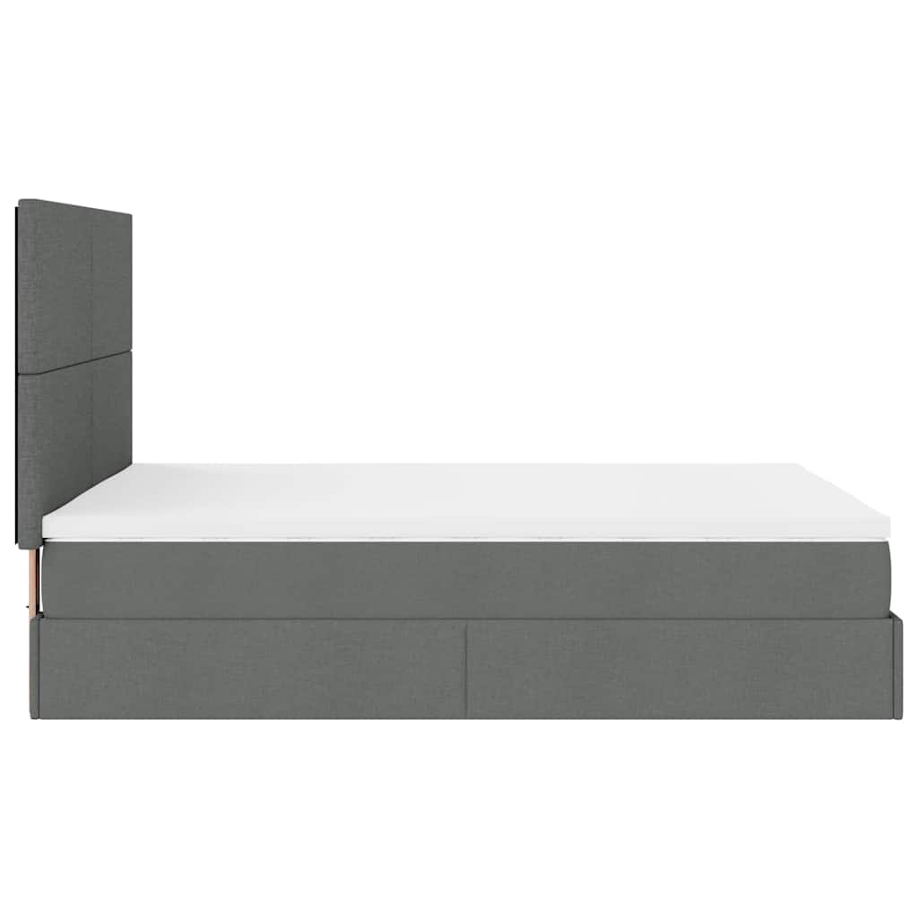 Ottoman bed met matras en LED's 140x190cm stof donkergrijs is nu te koop bij PeponiXL, paradijselijk wonen!