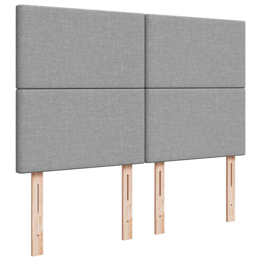 Ottoman bed met matras en LED's 140x200cm stof lichtgrijs is nu te koop bij PeponiXL, paradijselijk wonen!