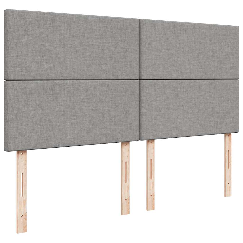 Ottoman bed met matras en LED's 160x200cm stof lichtgrijs is nu te koop bij PeponiXL, paradijselijk wonen!