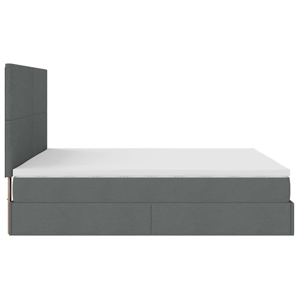 Ottoman bed met matras en LED's 160x200cm stof donkergrijs is nu te koop bij PeponiXL, paradijselijk wonen!