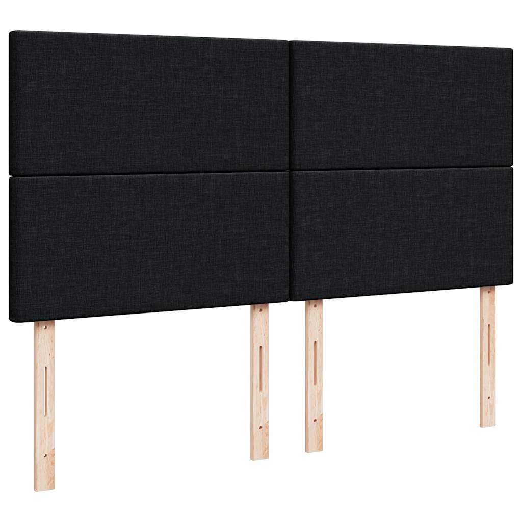 Ottoman bed met matras en LED's 160x200cm stof zwart is nu te koop bij PeponiXL, paradijselijk wonen!