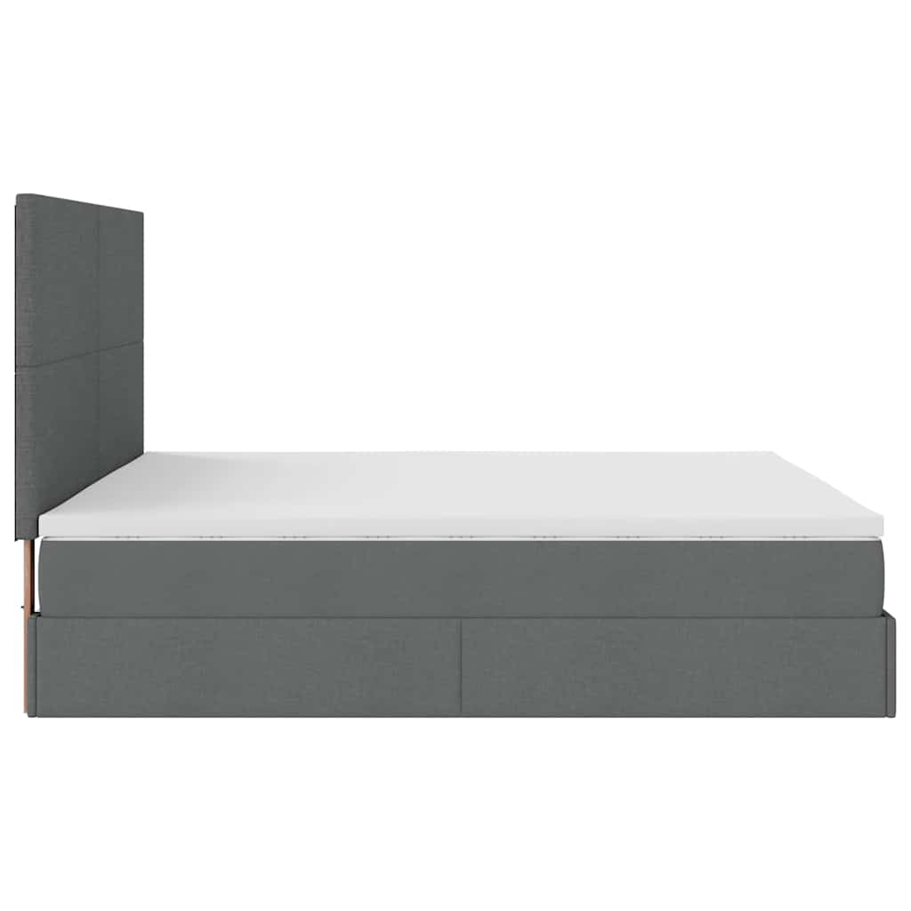 Ottoman bed met matras en LED's 180x200cm stof donkergrijs is nu te koop bij PeponiXL, paradijselijk wonen!