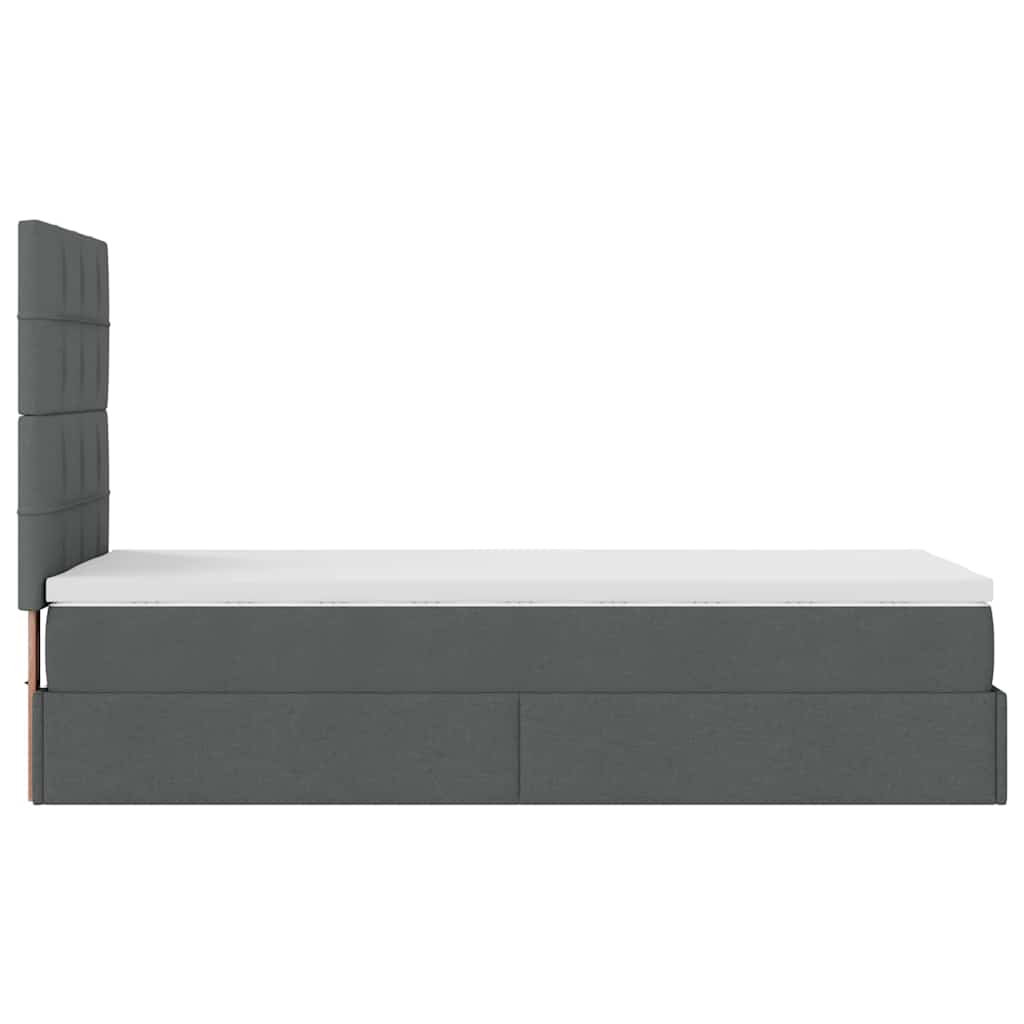 Ottoman bed met matras en LED's 90x190cm stof donkergrijs is nu te koop bij PeponiXL, paradijselijk wonen!