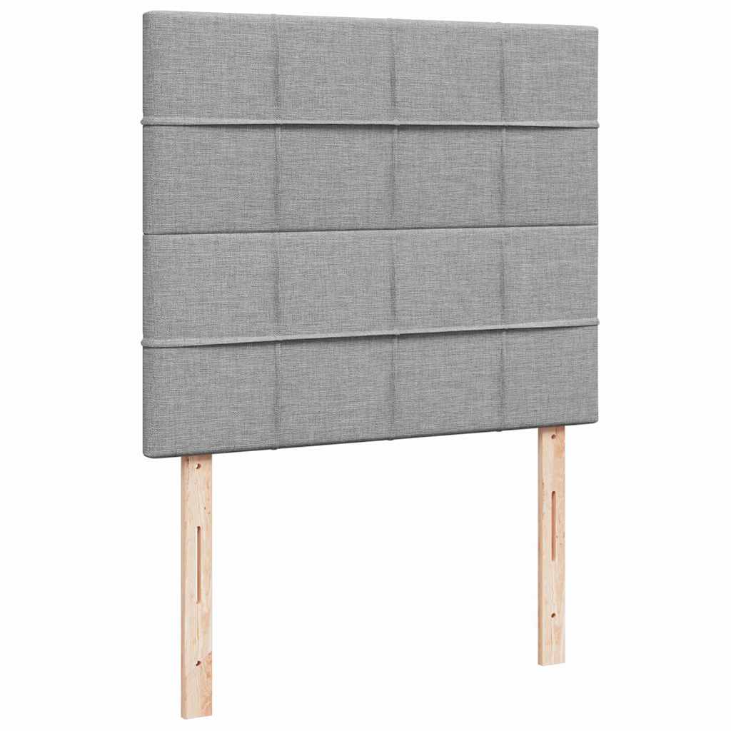 Ottoman bed met matras en LED's 120x190 cm stof lichtgrijs is nu te koop bij PeponiXL, paradijselijk wonen!