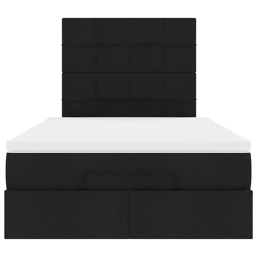 Ottoman bed met matras en LED's 120x190 cm stof zwart is nu te koop bij PeponiXL, paradijselijk wonen!